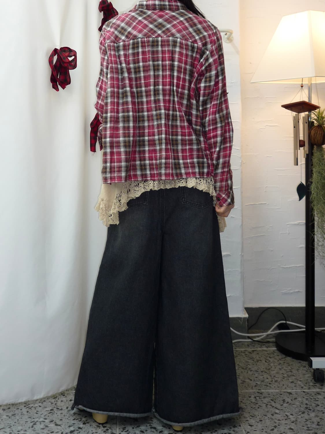 berry check blouse 상품이미지4