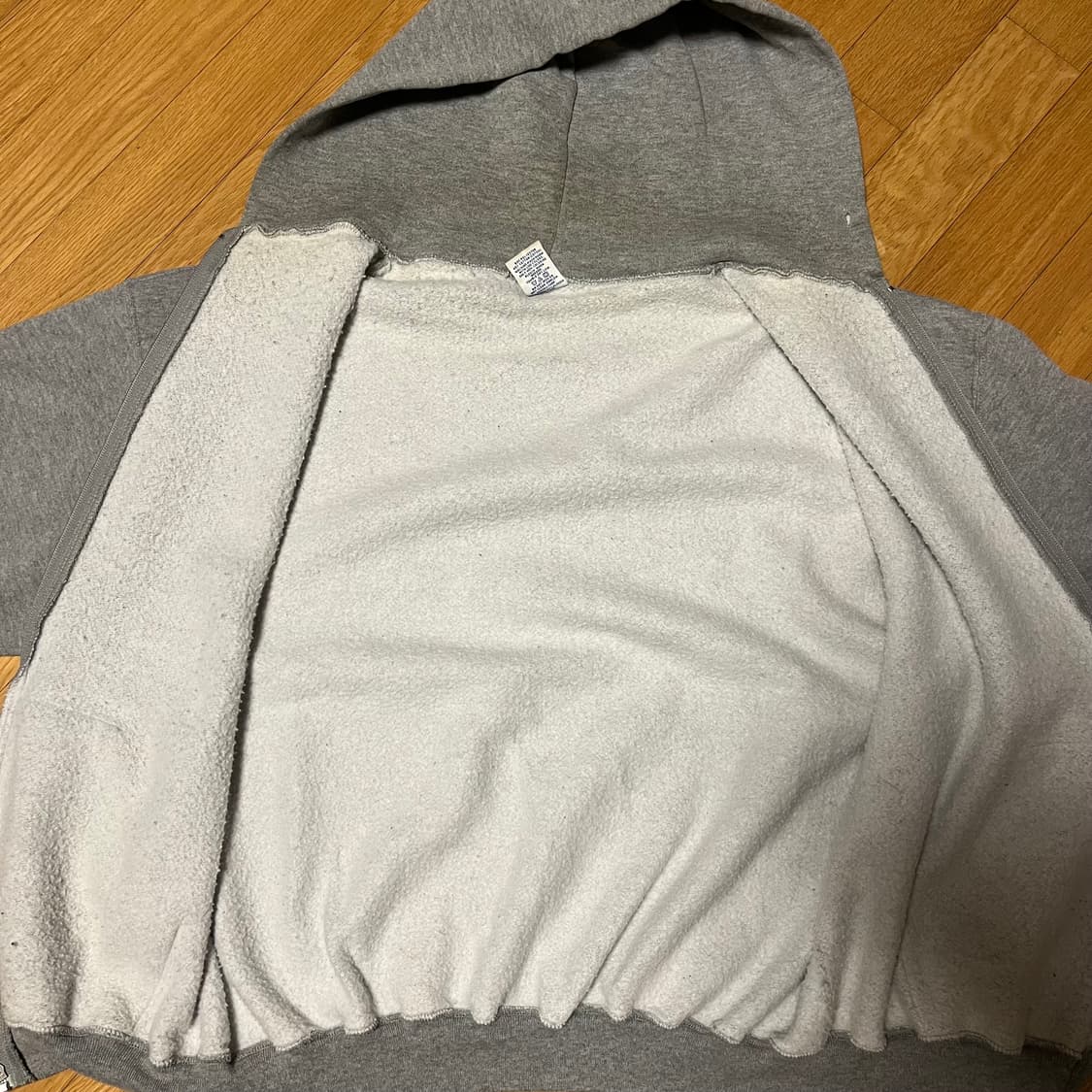 [L] 90s 빈티지 러셀 후드집업 그레이 상품이미지5