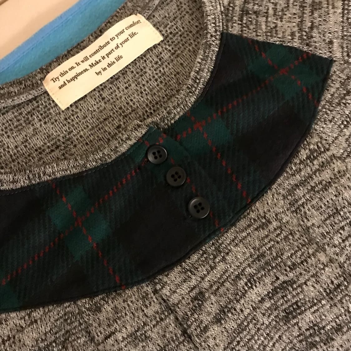 마루빈티지 올인원 체크 레이어드 니트 상품이미지2