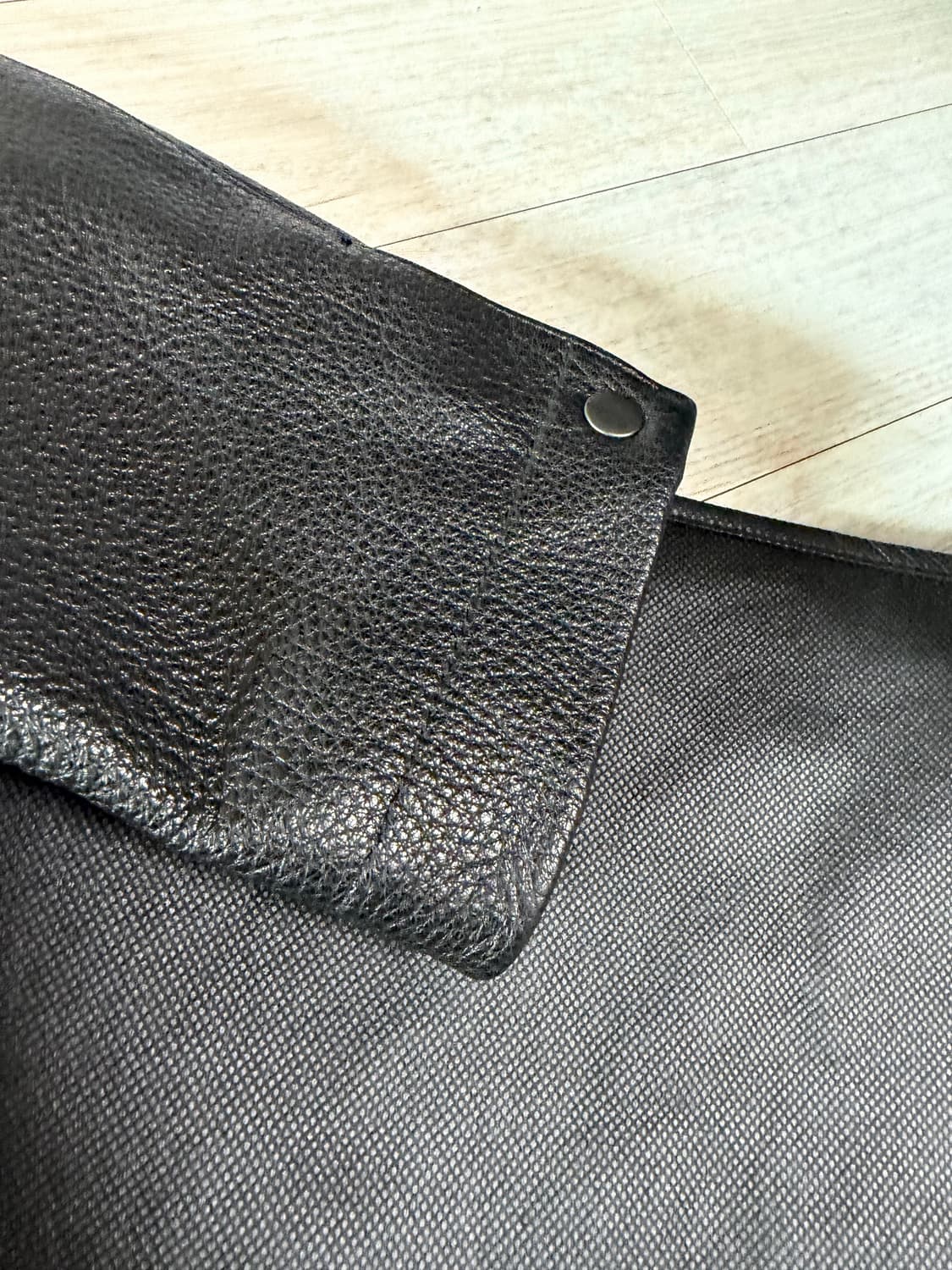 노이어 고트 슈렁큰 레더 자켓 블랙 48 상품이미지4