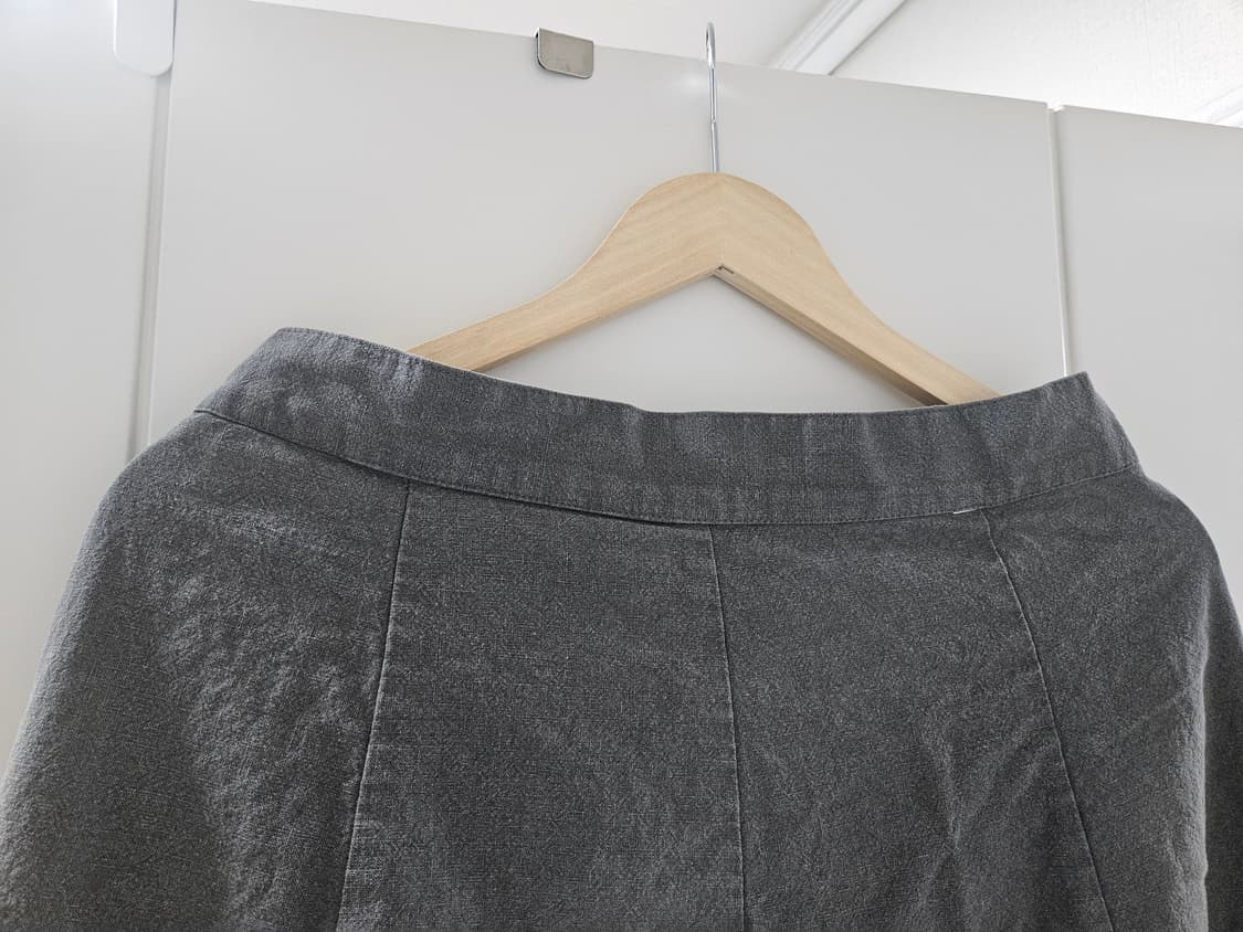 모리 회색 밴딩 린넨 자수 롱치마 그레이 빈티지 롱스커트 상품이미지2