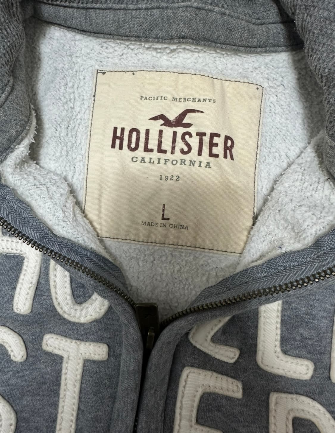 홀리스터 로고 회색 후드집업 상품이미지4