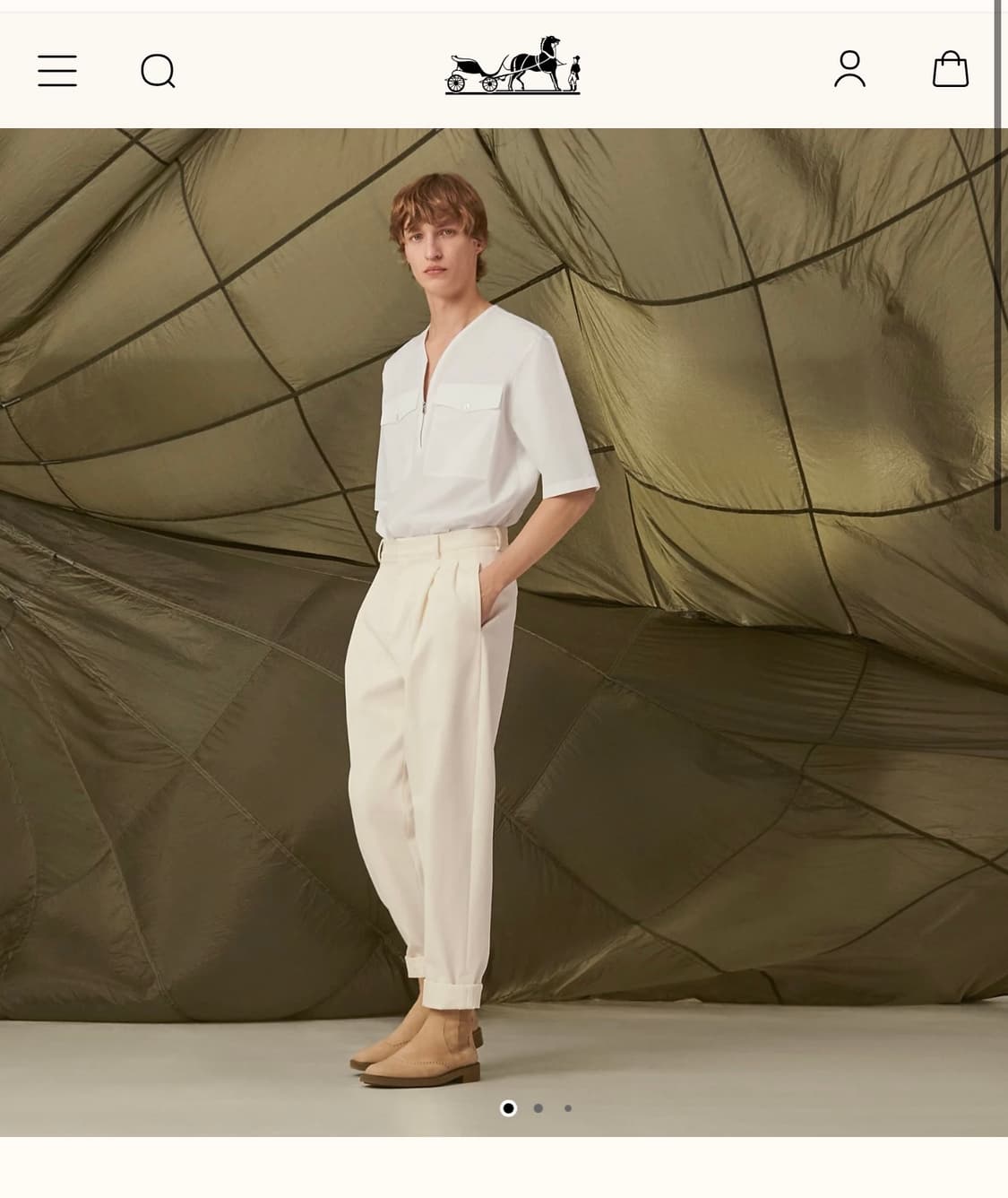 32/ 에르메스 린넨 마 투턱 베이직 팬츠 (새상품) 상품이미지2