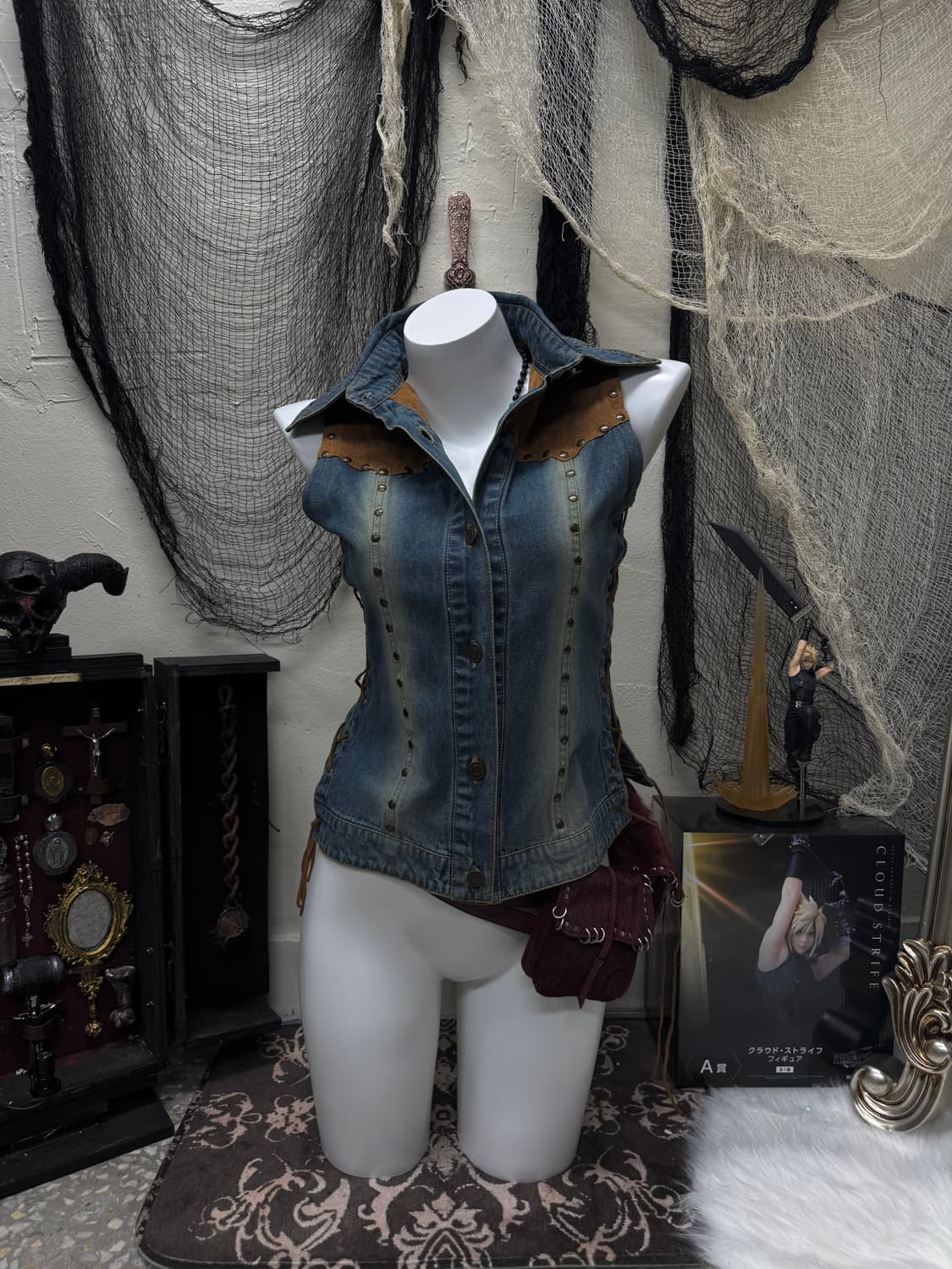 90s Swarm swede stud lace up western ves 상품이미지1