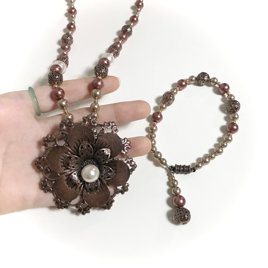 (세트가) 일본 빈티지 목걸이 팔찌 세트 오리엔탈 동양풍 엔틱 고스 로리 상품이미지4