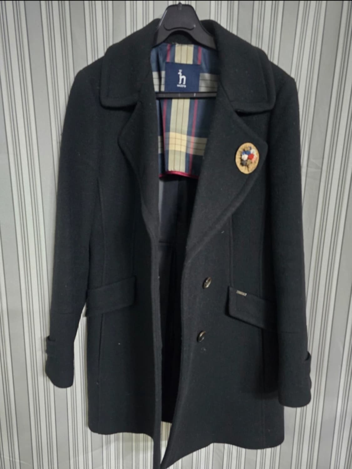 (85-160)해지스 여성 블랙 모앙고라 혼방 코트 상품이미지2