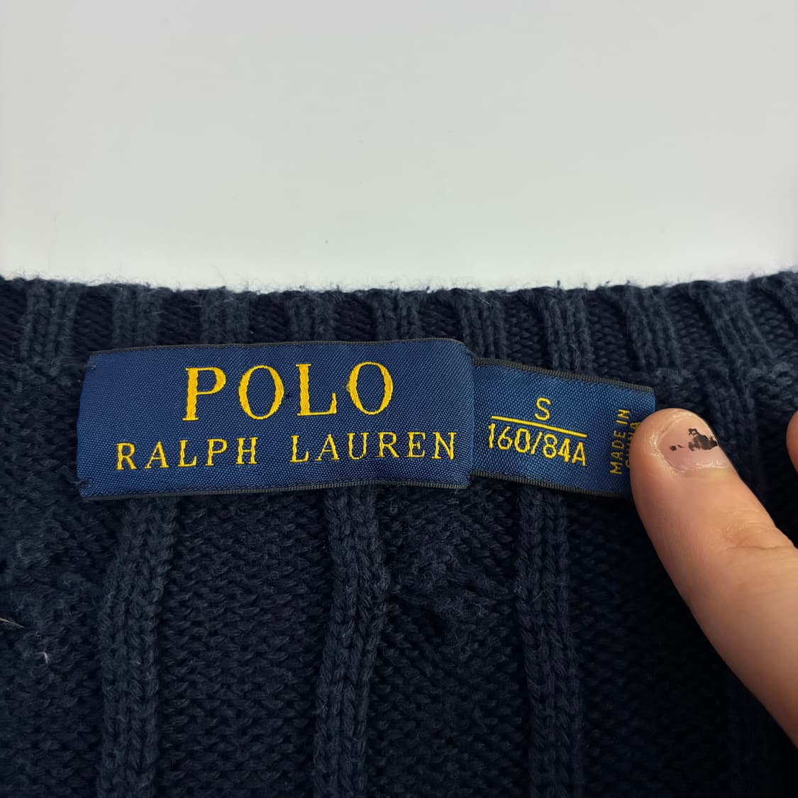 Polo  폴로 랄프로렌 신형 자수 다크네이비 케이블 니트 상품이미지3