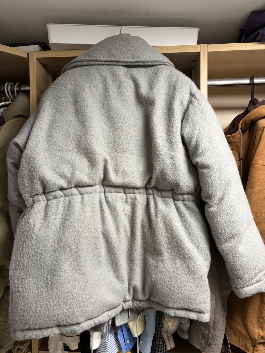 오라리 24AW 브러쉬드 알파카 울 다운 블루종 패딩 그레이 4사이즈 상품이미지2