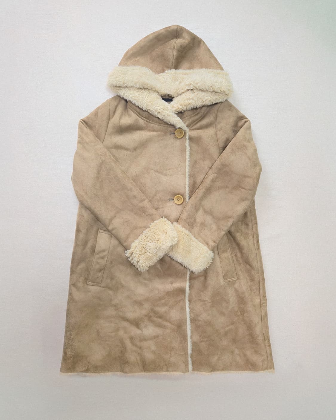 Heather 걸리시 롱 무스탕 퍼 코트 상품이미지2