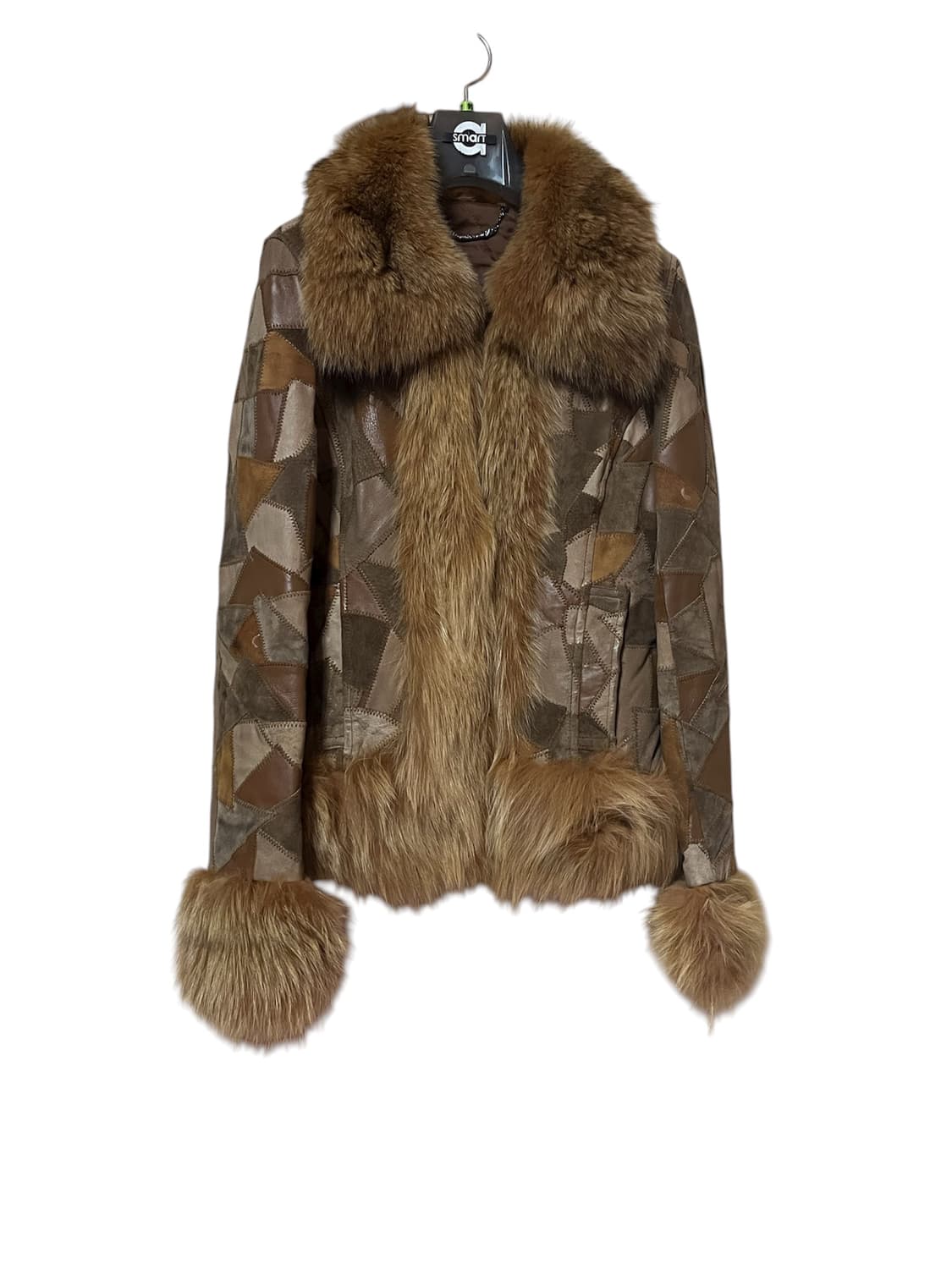 와이즈걸 양가죽 여우털 무스탕 자켓 와투케 y2k 모리걸 히피 패치워크 상품이미지1