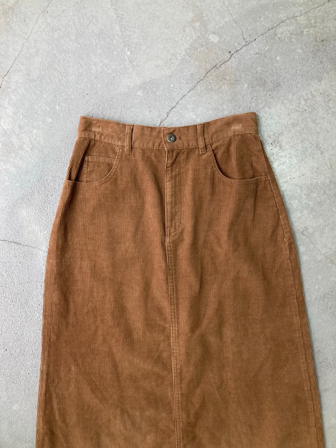 caramel brown corduroy long skirt 상품이미지3