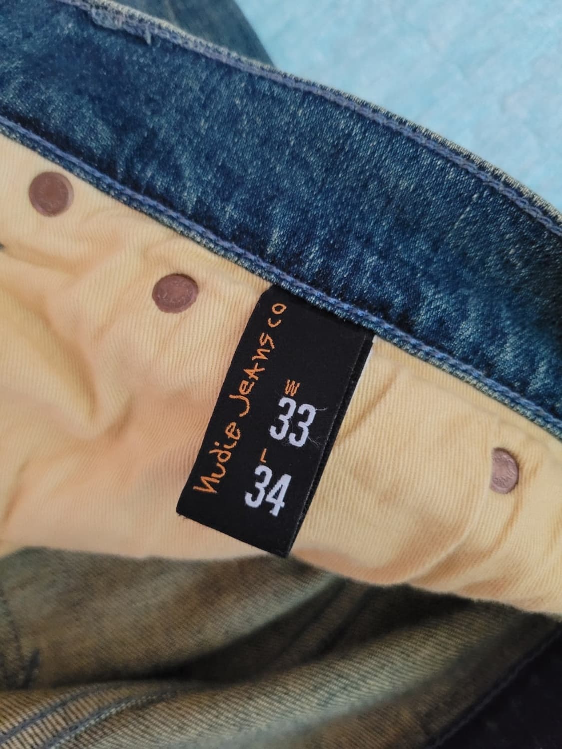  누디진 Nudie jean 씬핀 오가닉 그린블루 스판슬림진 32-33 상품이미지4