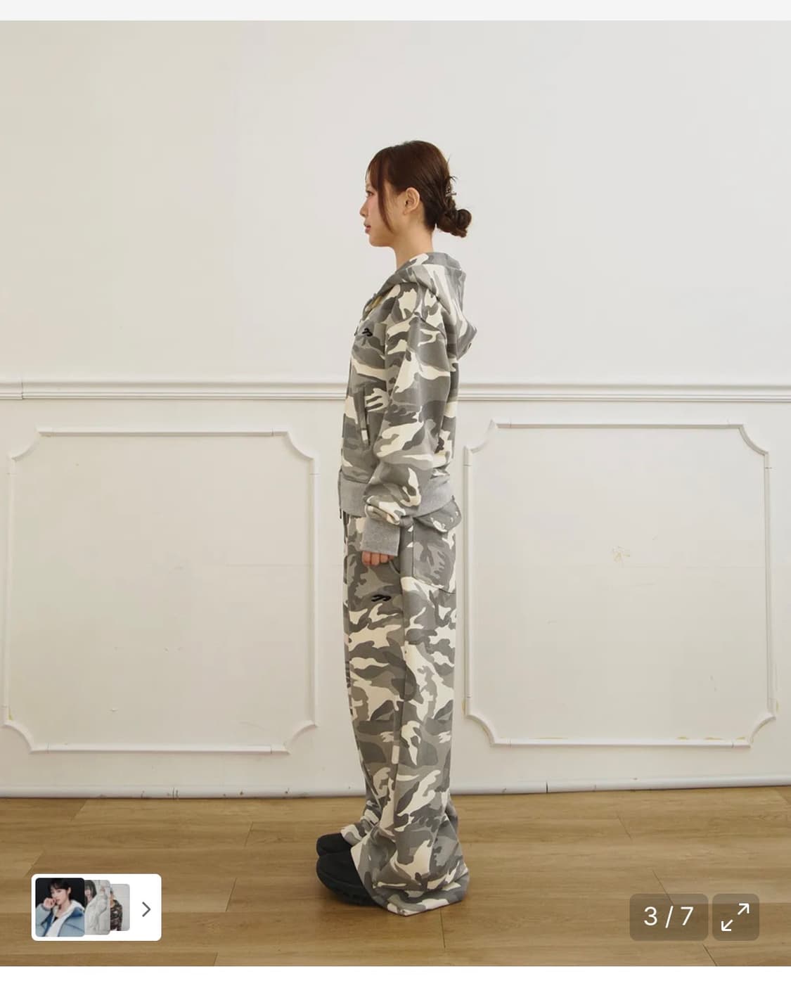 주영x탄산 후드집업 카모 아이보리 상품이미지2