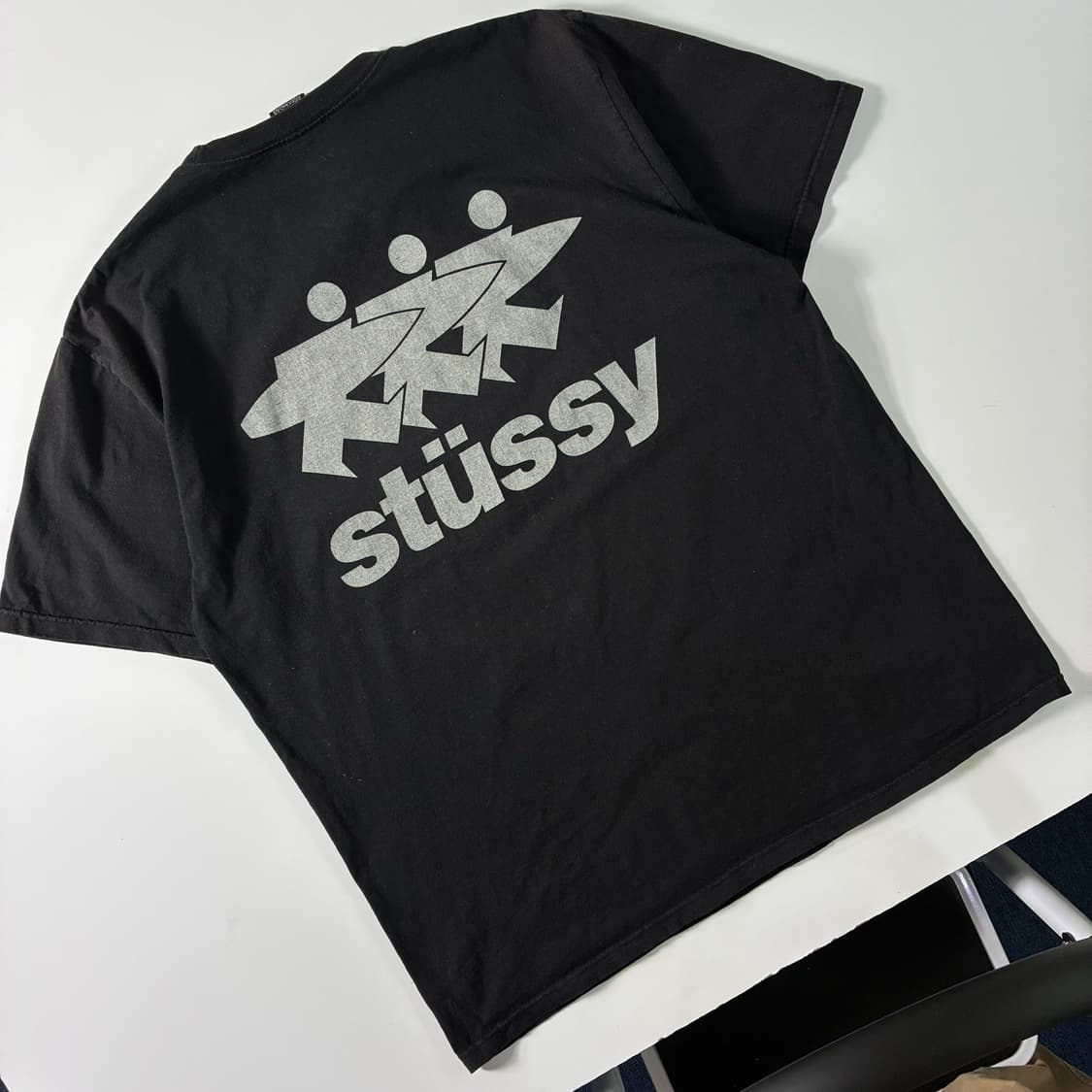 Stussy  스투시 서프워크 피그먼트 다이드 블랙 반팔티셔츠  상품이미지1