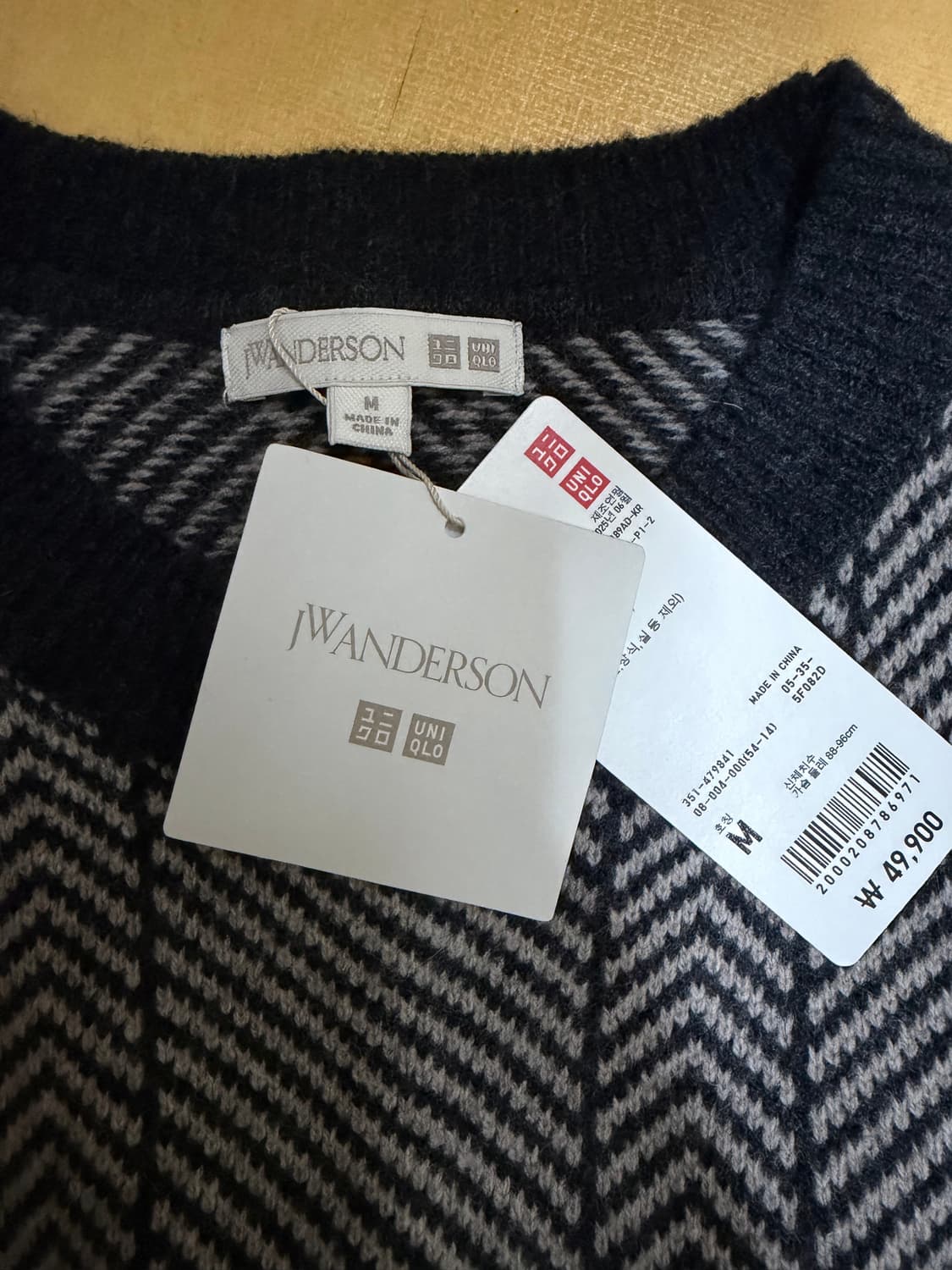 유니클로 JWA 램스울 헤링본 크루넥 스웨터 (m) 상품이미지1