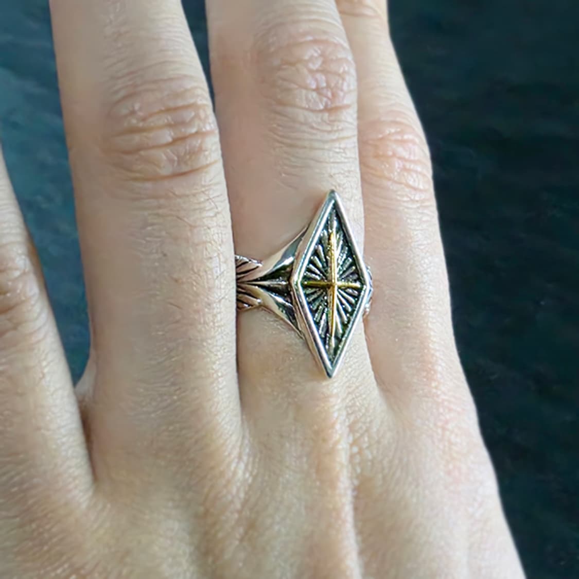 Fleury 실버 남자 엔틱 빈티지 명품 고딕 문양 십자가 반지 상품이미지6