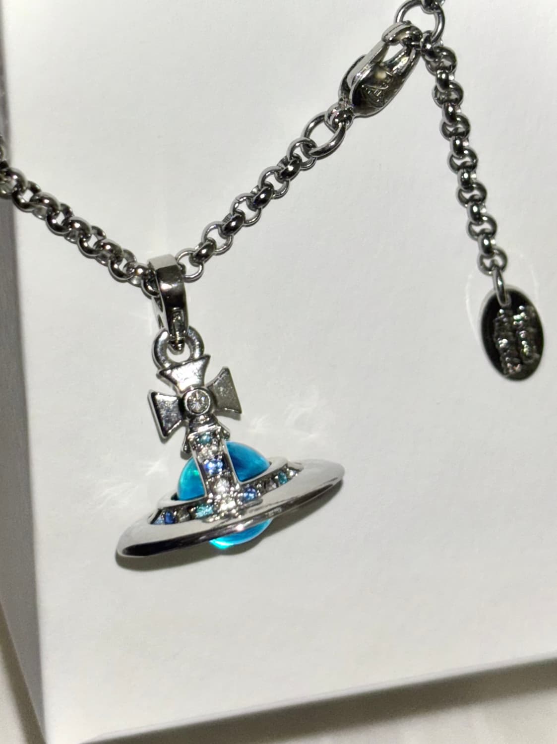 비비안웨스트우드 orb 목걸이 블루 상품이미지1