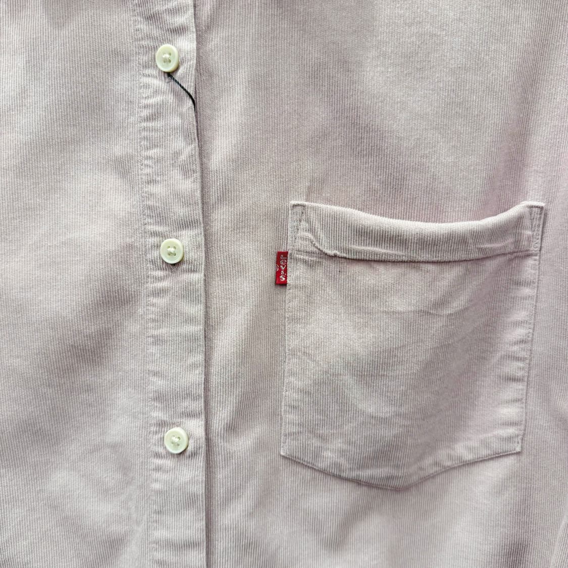 리바이스 베이직 긴팔 셔츠 버튼업 포켓 디테일 루즈핏 연핑크 상품이미지6