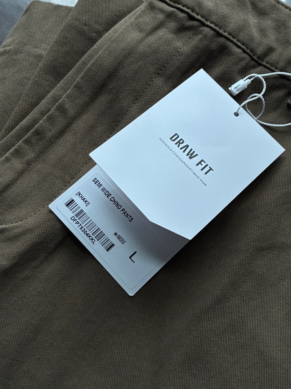 (새상품)(L)[패션플래닛X드로우핏] 세미 와이드 치노 팬츠 KHAKI 상품이미지7