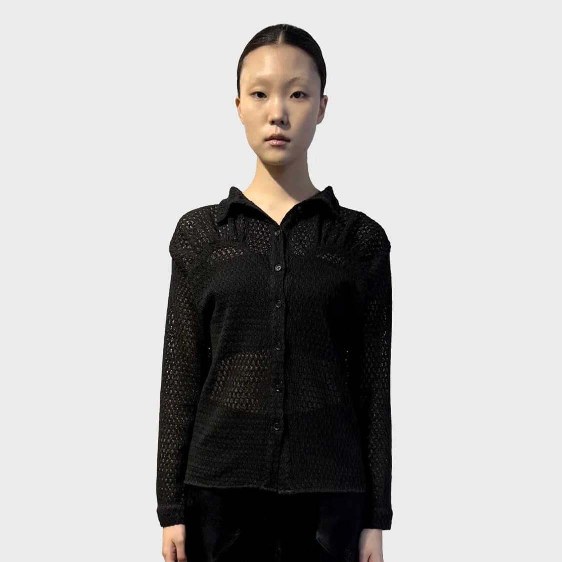 오들리워크샵 knit ruched shirt  상품이미지1