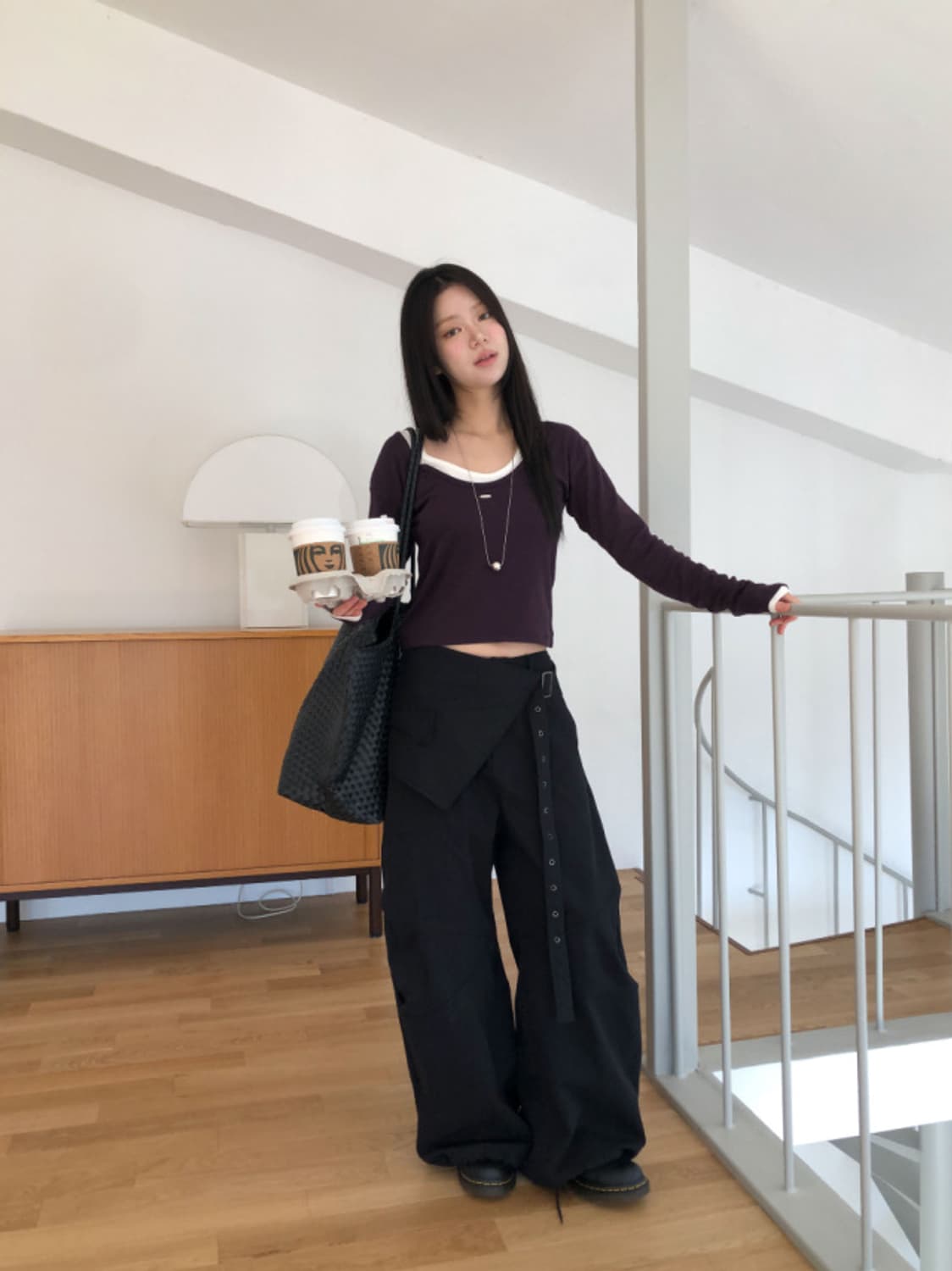 새상품) 서울베이스드 랩스커트 벨트 와이드팬츠 지그재그에이블리릿킴 상품이미지6