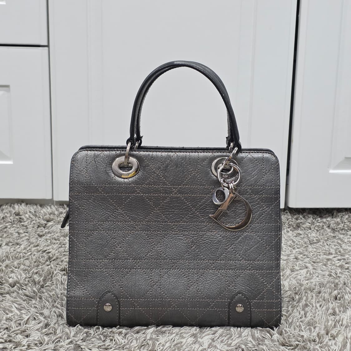 디올 레이디백 까나쥬 메탈릭 미듐 토트백 상품이미지1