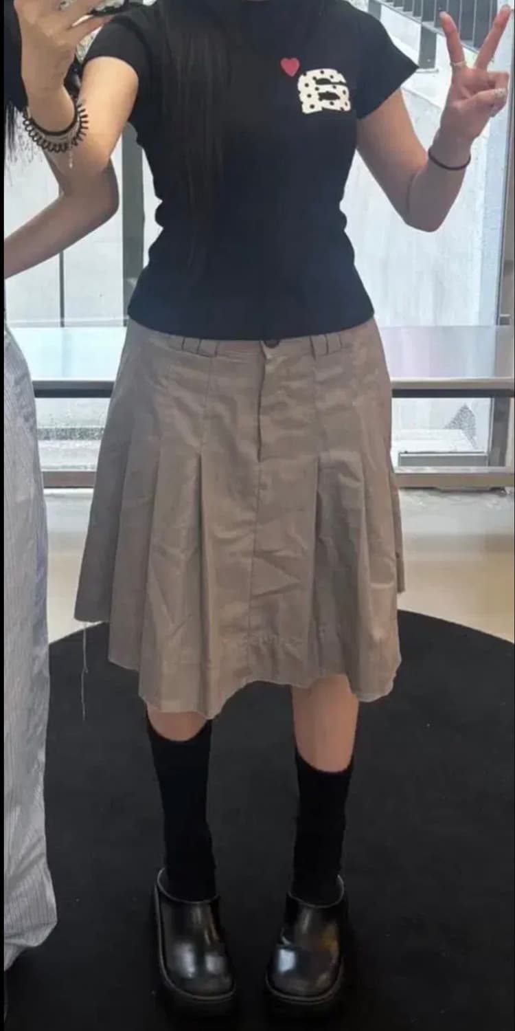 Aeae pleats skirt brown 상품이미지2