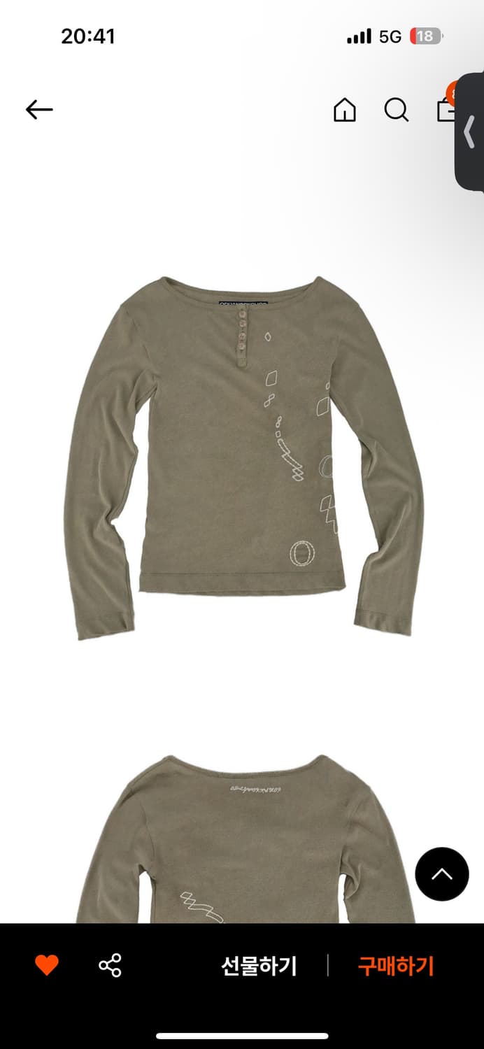 새상품)오들리워크샵 Gust Stitch Henley Tee 상품이미지2