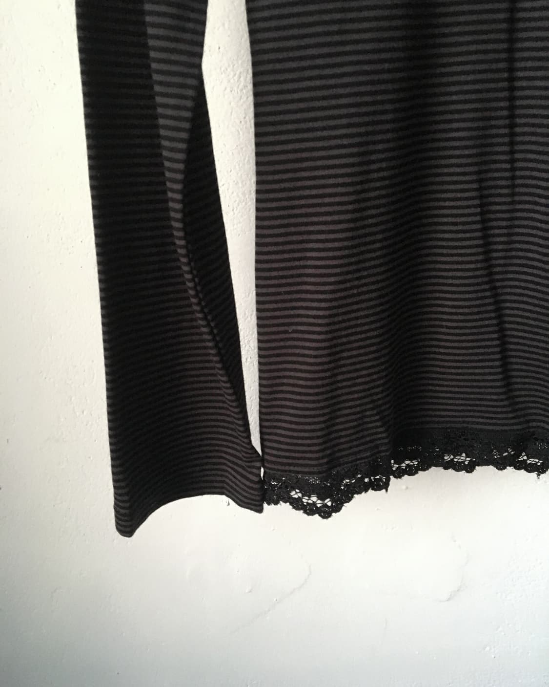 lace trimming stripe pattern sleeve 상품이미지5