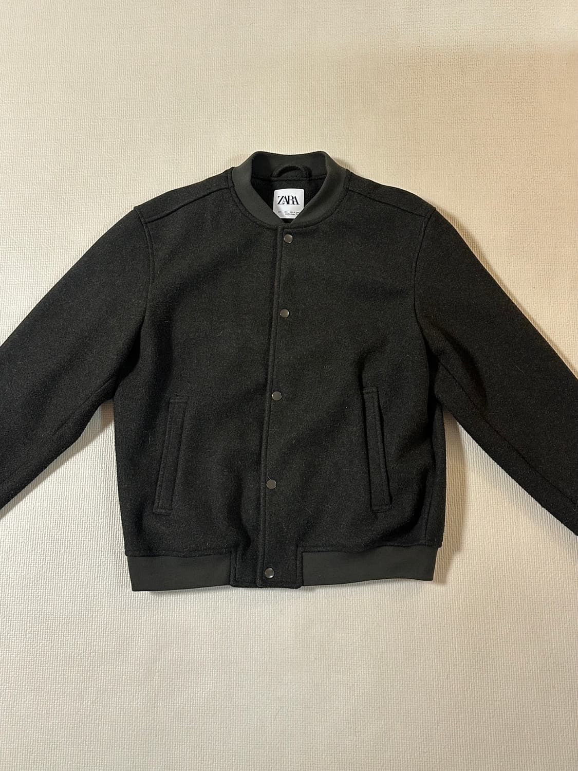 L) ZARA 자라 울 블루종 카키 상품이미지3