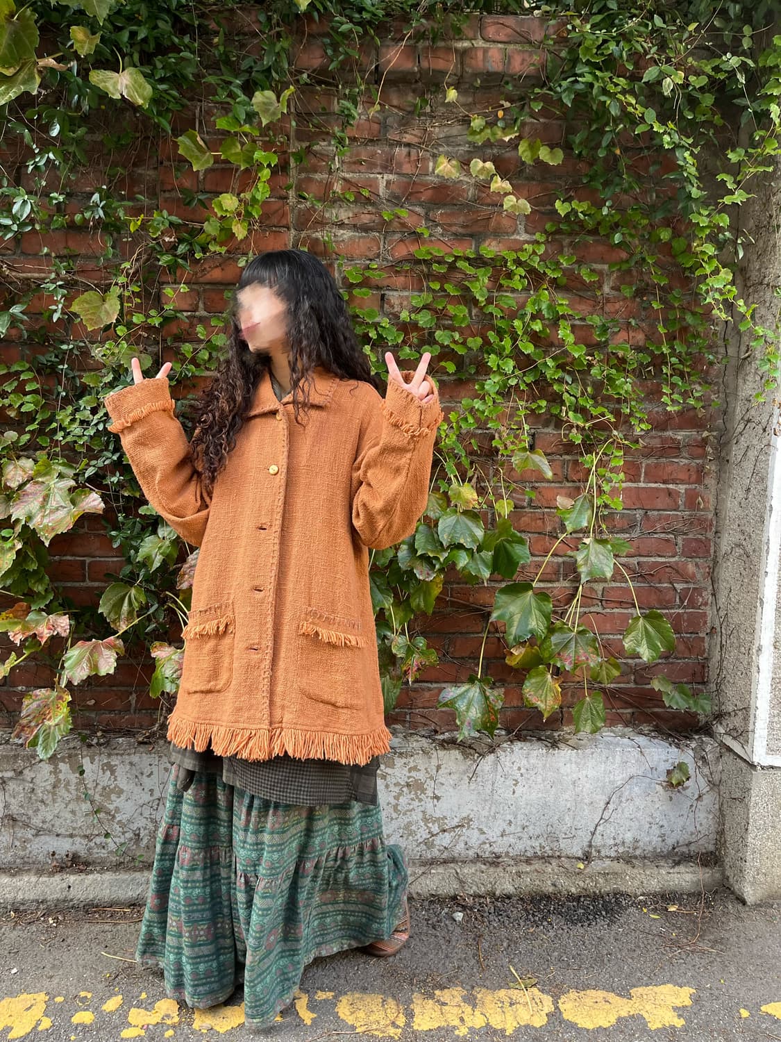 오렌지 브라운 히피 자켓 상품이미지2