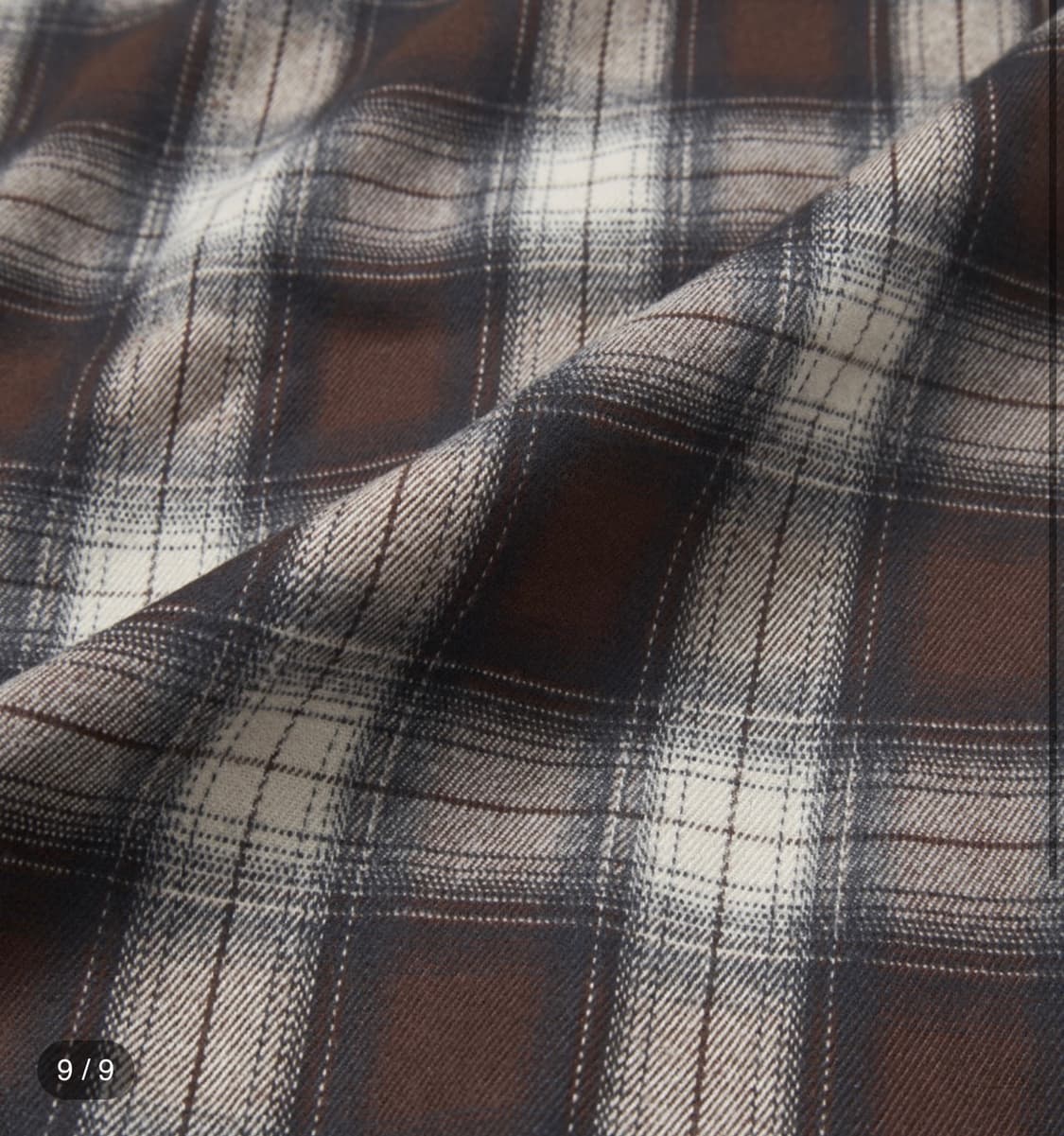 [새제품/L] 가먼츠팹 클로버 체크 셔츠 - 브라운 상품이미지9
