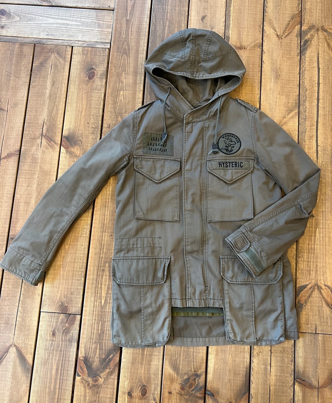 히스테릭 글래머 카키 퀄팅 후드 야상 상품이미지7