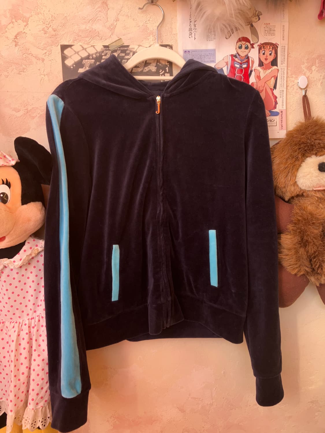 jpn 네이비 블루 벨벳 크라운 집업 상품이미지3