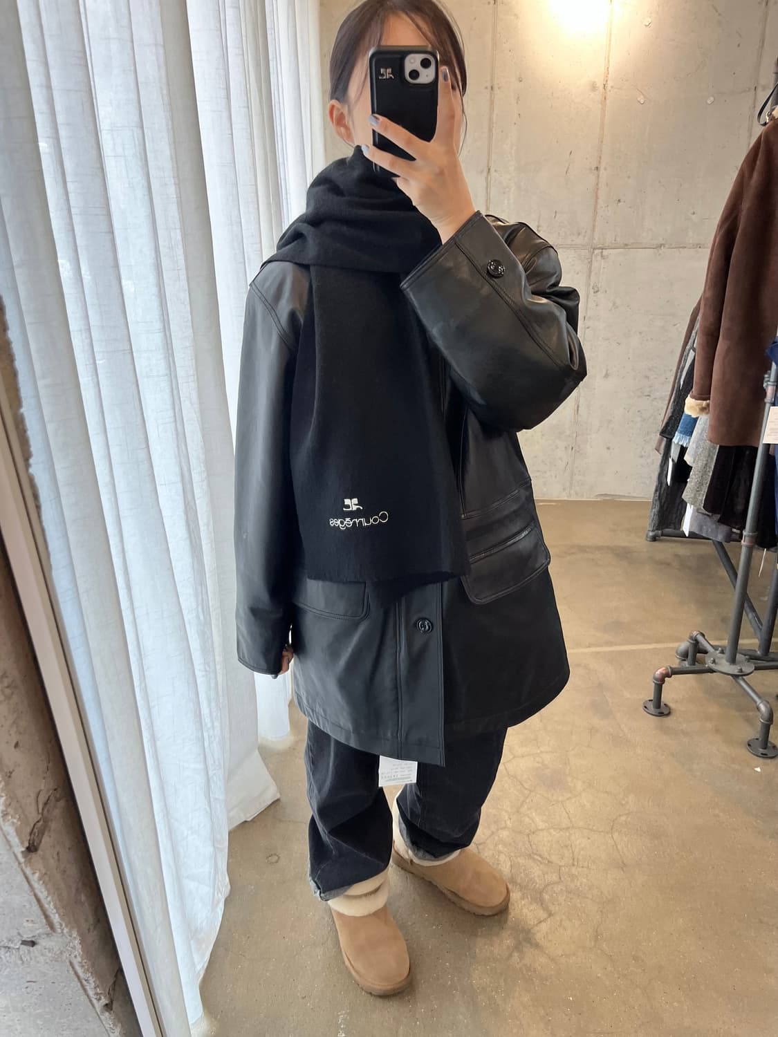 COURREGES 꾸레쥬 머플러 블랙 상품이미지2