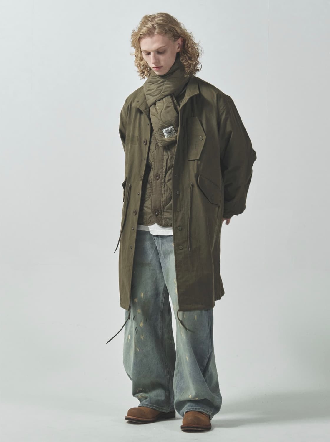 [새상품] 아웃포스트 카키 패딩 머플러/겨울남성목도리/남자스카프/여성여자 상품이미지3