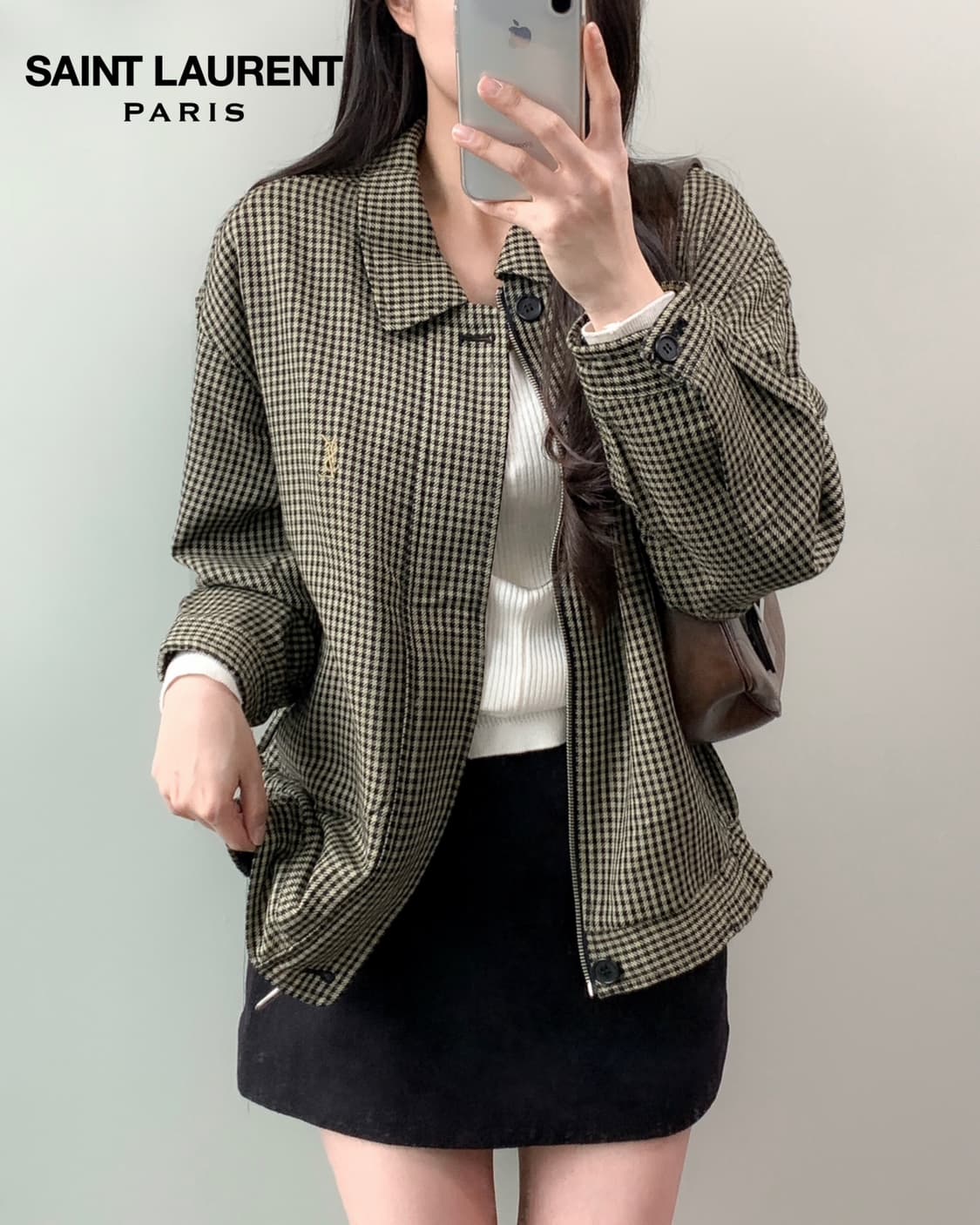 입생로랑 체크 블루종  상품이미지1