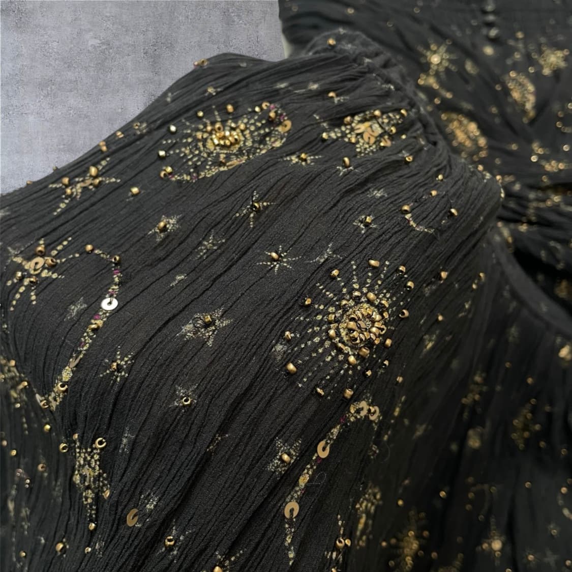 올세인츠 Allsaints 블랙 이소벨라 셀렌 비즈 원피스 EU34 상품이미지10