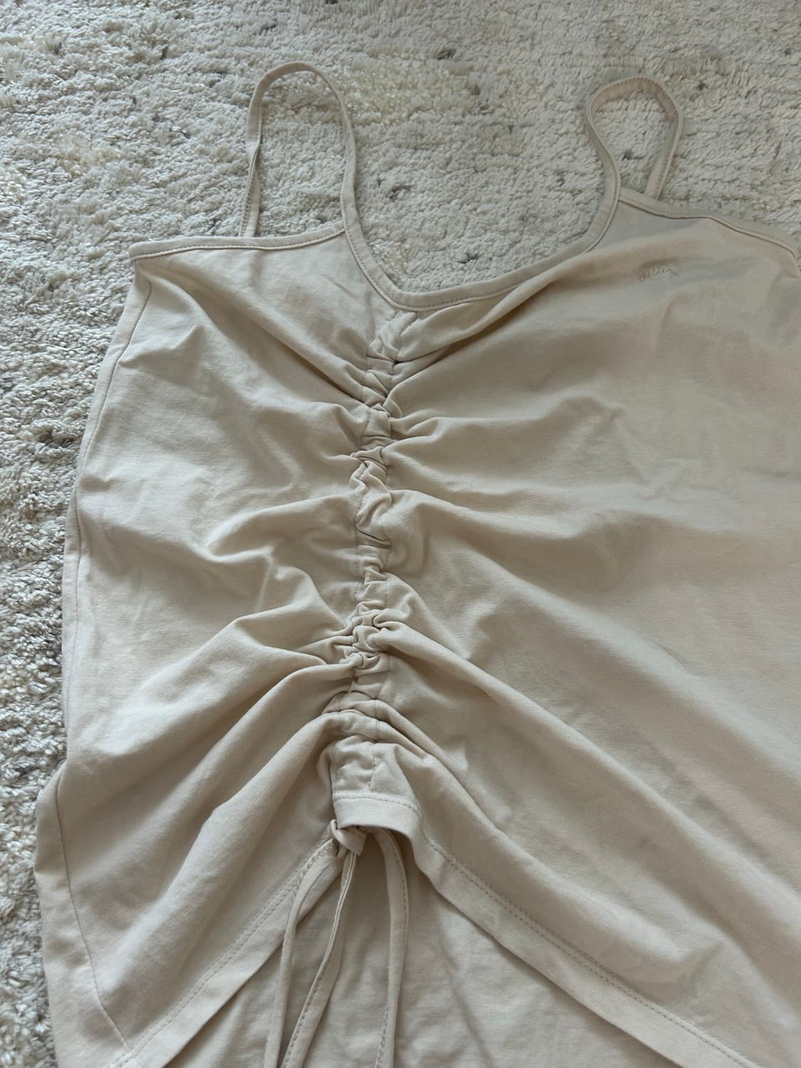 이엠엠 emm 셔링 슬리브리스 티셔츠 크림 상품이미지3