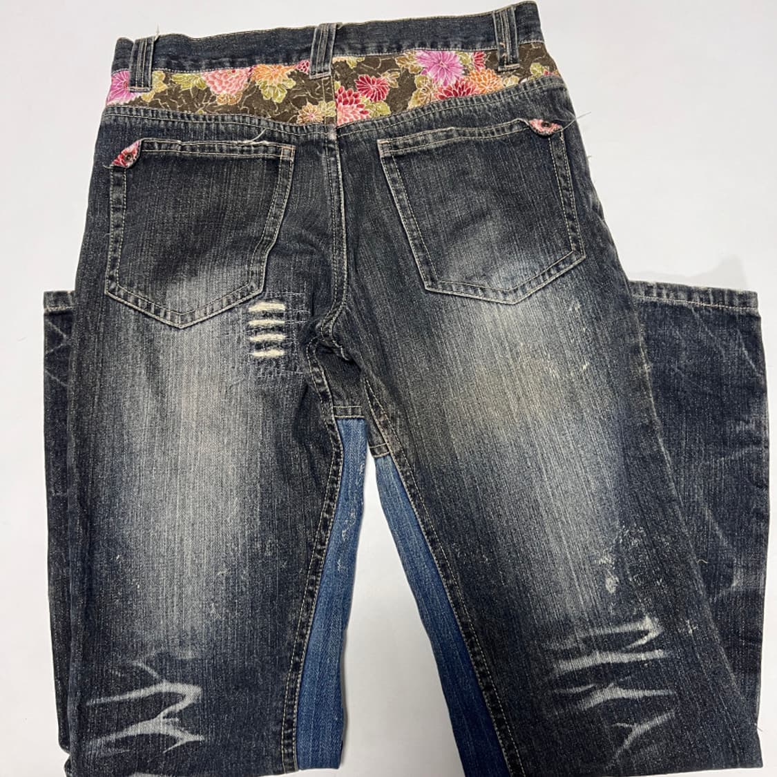 japanese vintage 플라워 자수 y2k 데님팬츠 상품이미지1
