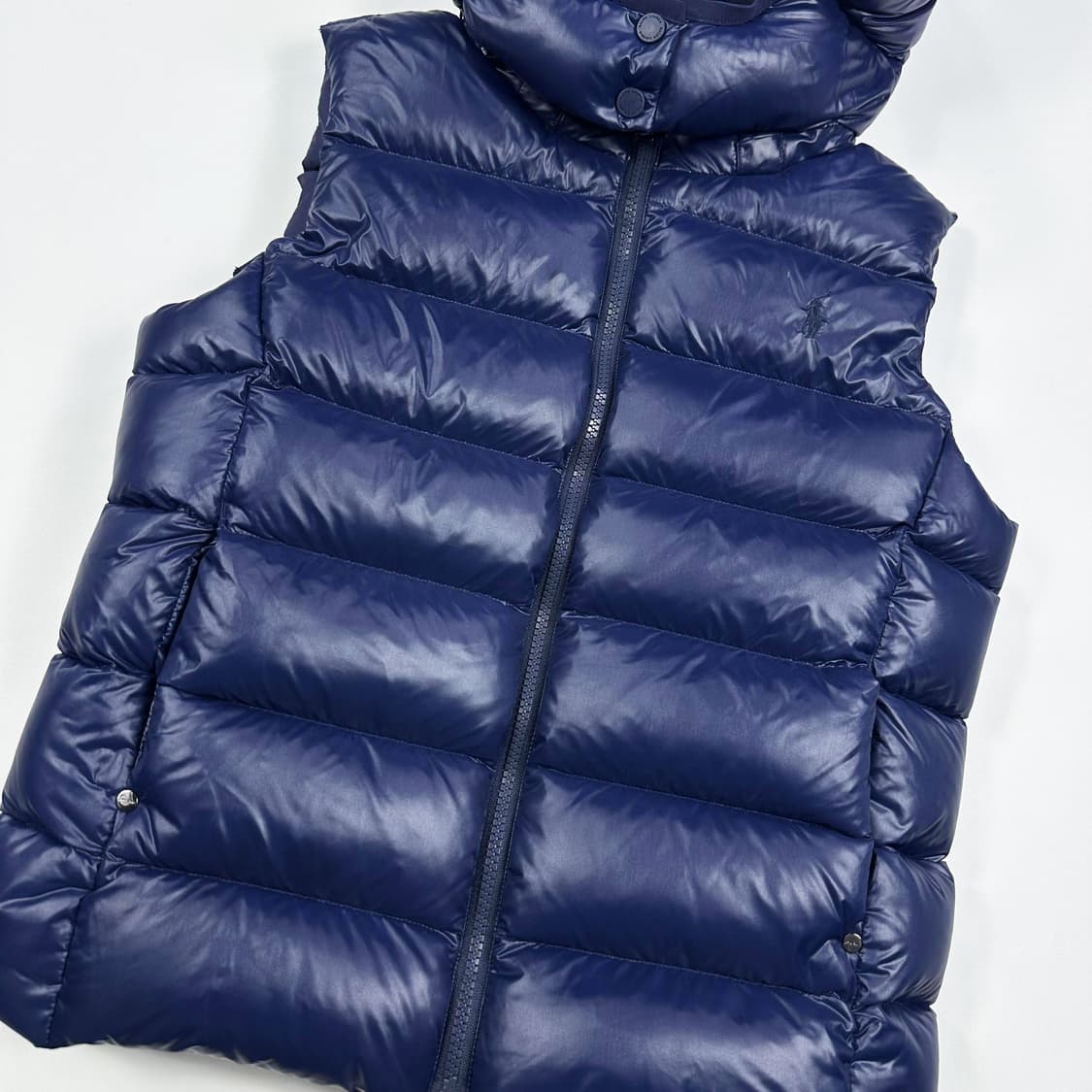 폴로 랄프로렌 걸즈 푸퍼 다운 패딩 조끼 네이비 걸즈XL 상품이미지4