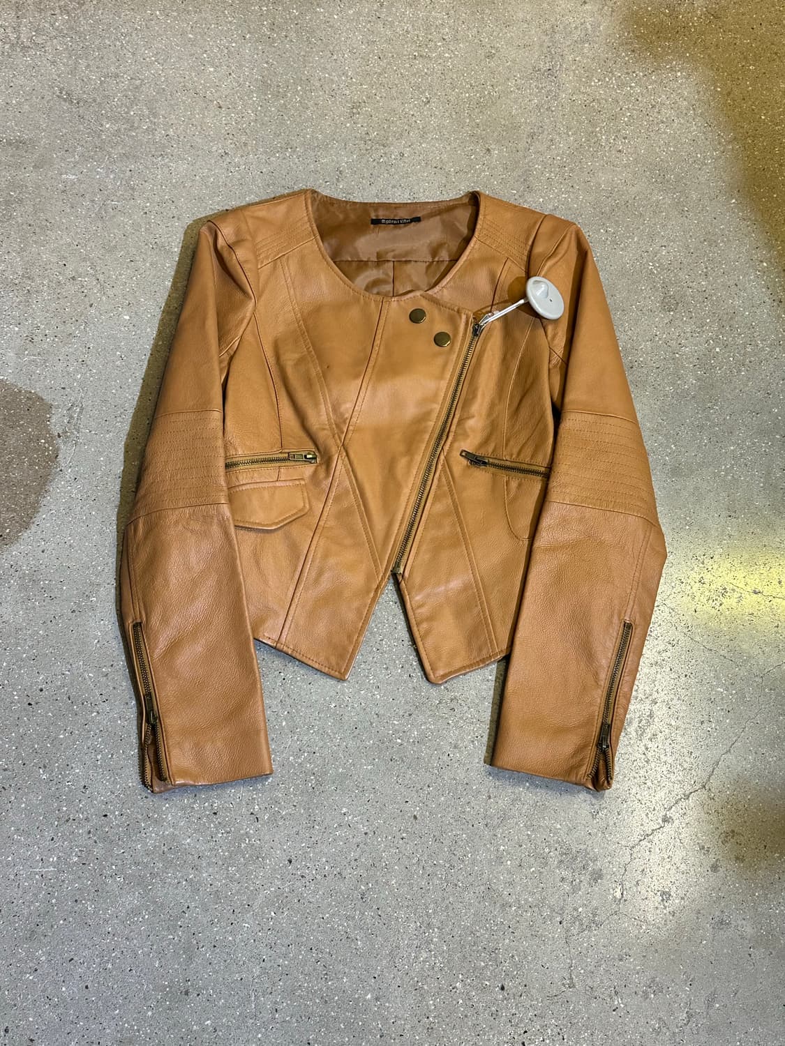 VINTAGE 브라운베이지 라이더자켓 상품이미지4