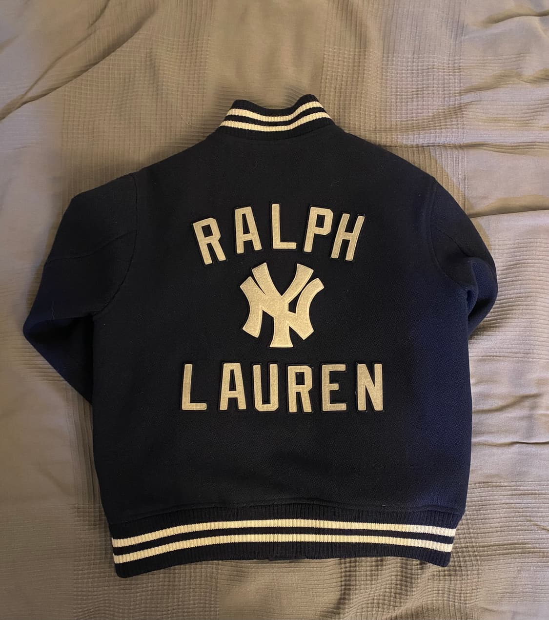 (초판)21FW 폴로 랄프로렌 X 뉴욕 양키스 울 바시티자켓 L 사이즈 상품이미지4