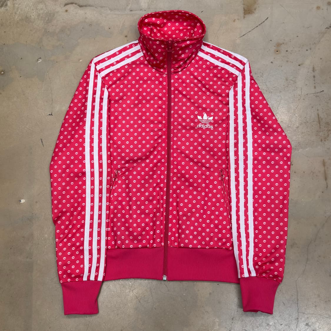 90 아디다스 여성용 입술 도트 핑크 트랙탑 상품이미지2