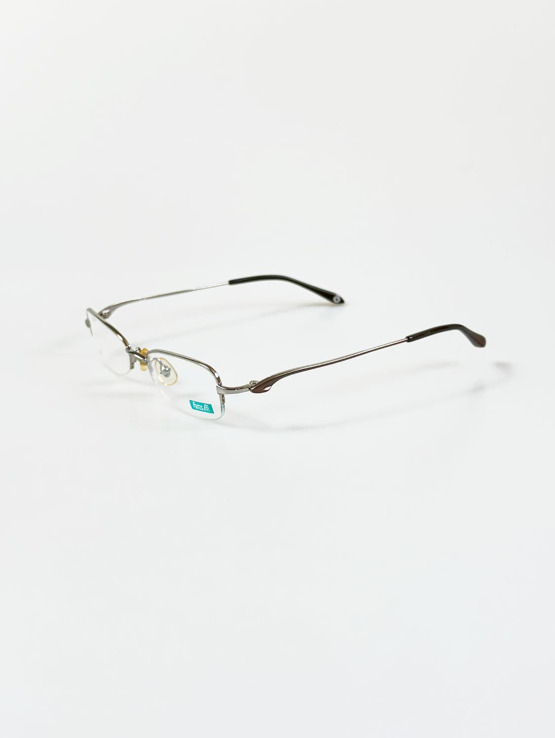 90s FUTIS 실버 메탈 반무테 스퀘어 빈티지 안경 상품이미지3