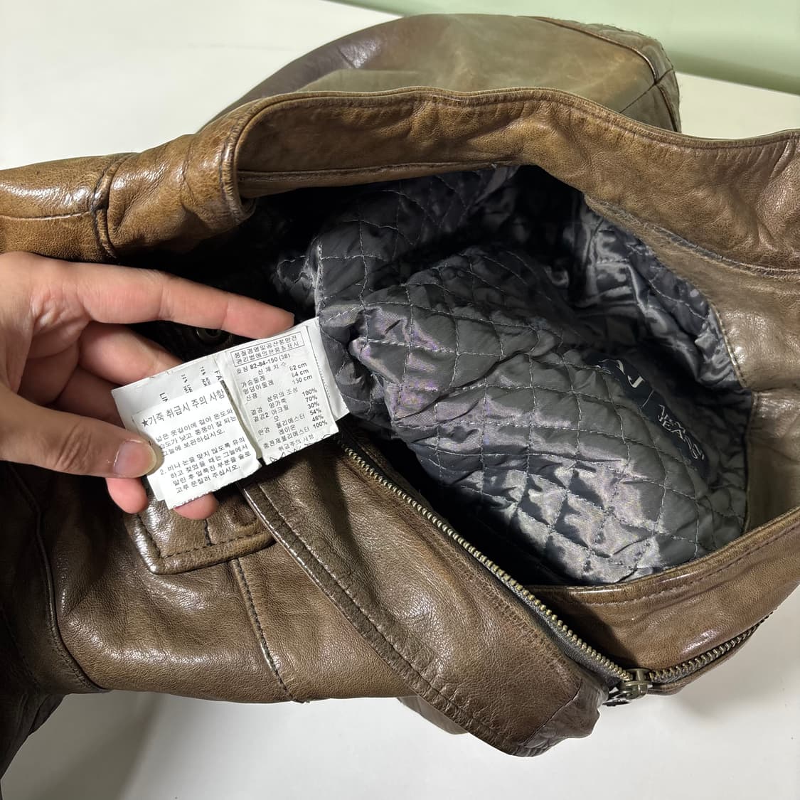 우먼M 아르마니 진스 브라운 양가죽 레더자켓 상품이미지5