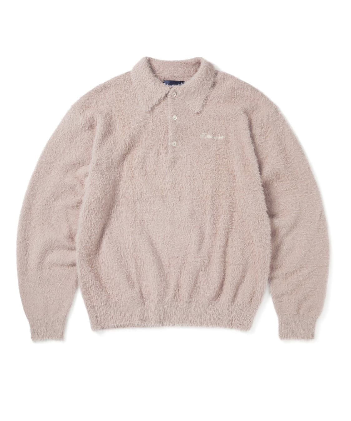 M 디스이즈네버댓 SCT-Logo Shaggy Knit Polo Pink 상품이미지1