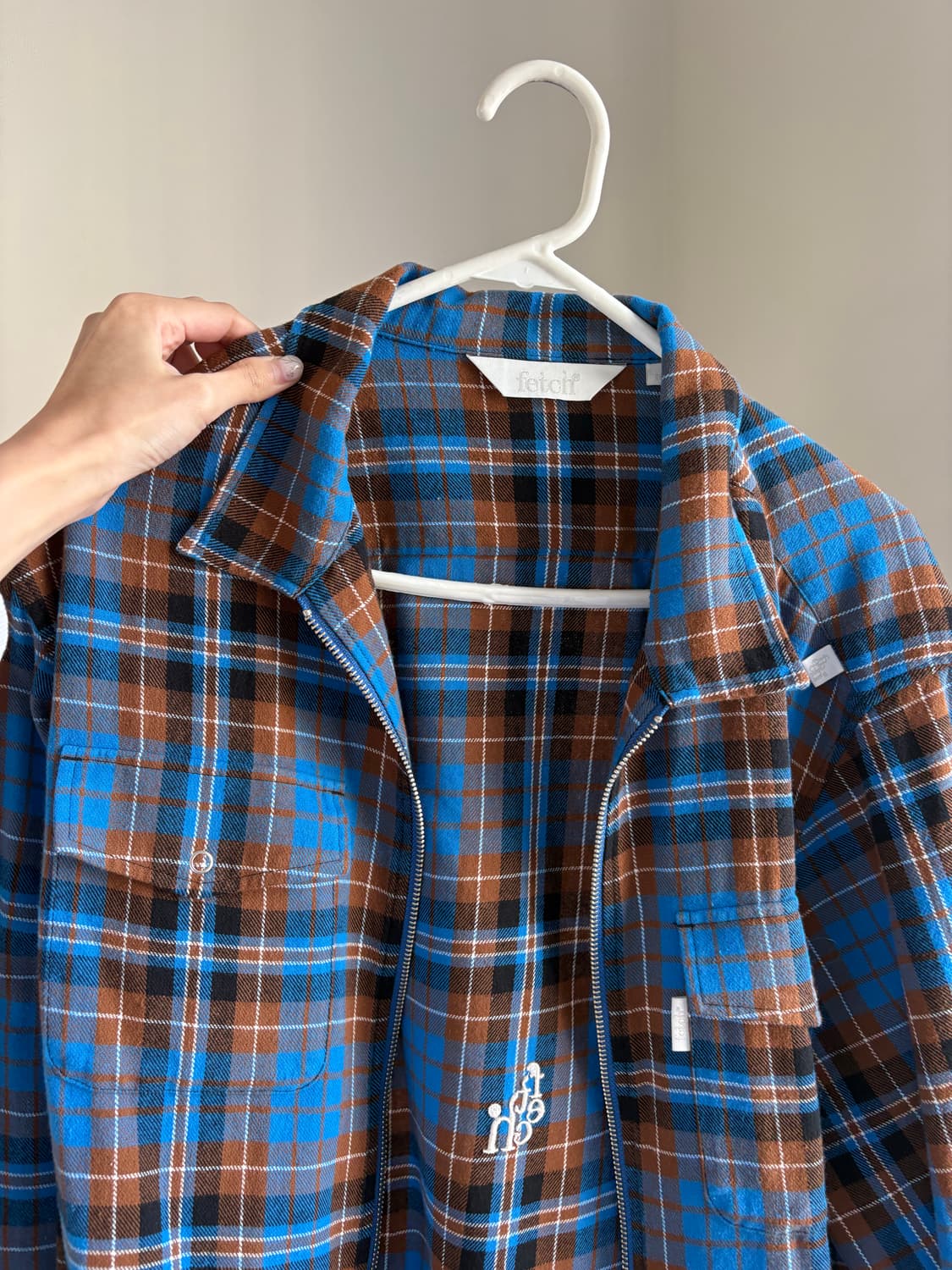 fetch 체크 집업 (새상품 flannel zip up_blue) 상품이미지7