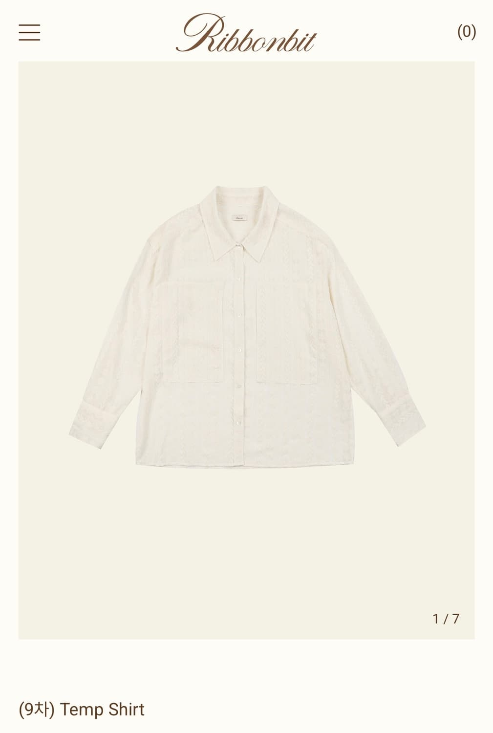 리본빛 자수 셔츠 Temp Shirt 상품이미지2