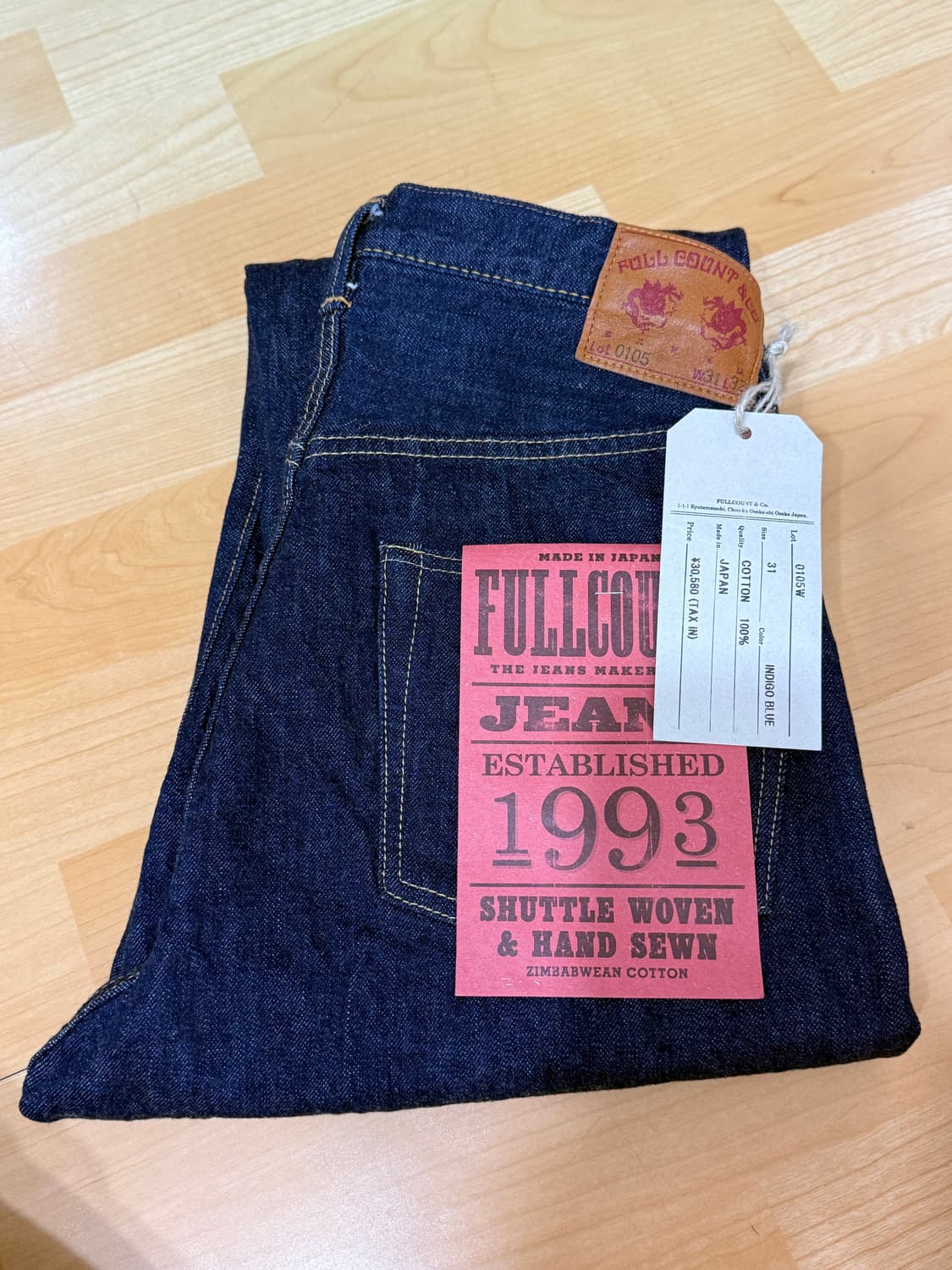 풀카운트 0105W 31사이즈 새상품 상품이미지1